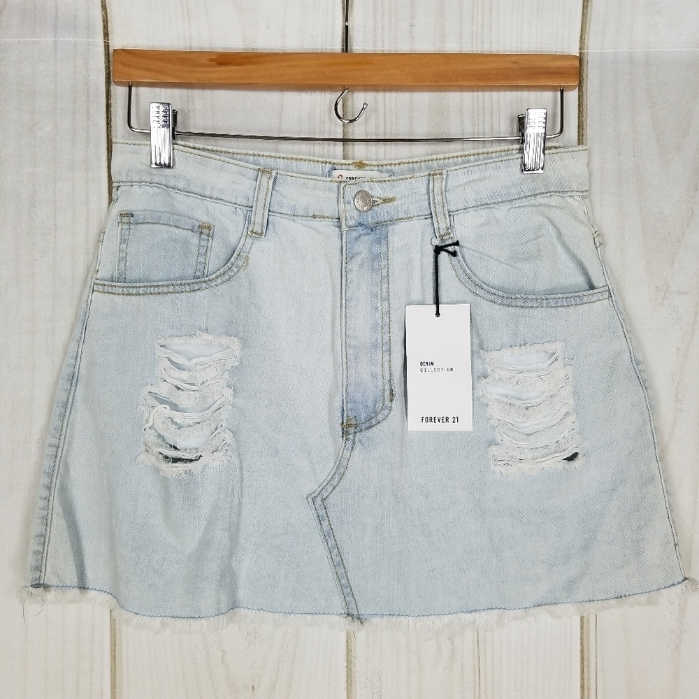 Forever 21 Boho Jean Mini Skirt